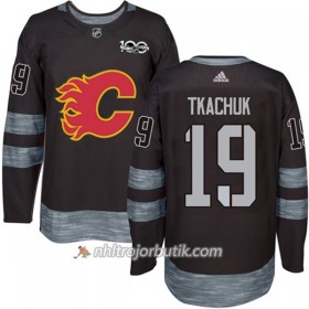 Män Ishockey Calgary Flames Tröja Matthew Tkachuk 19 1917-2017 100th Anniversary Adidas Svart Authentic